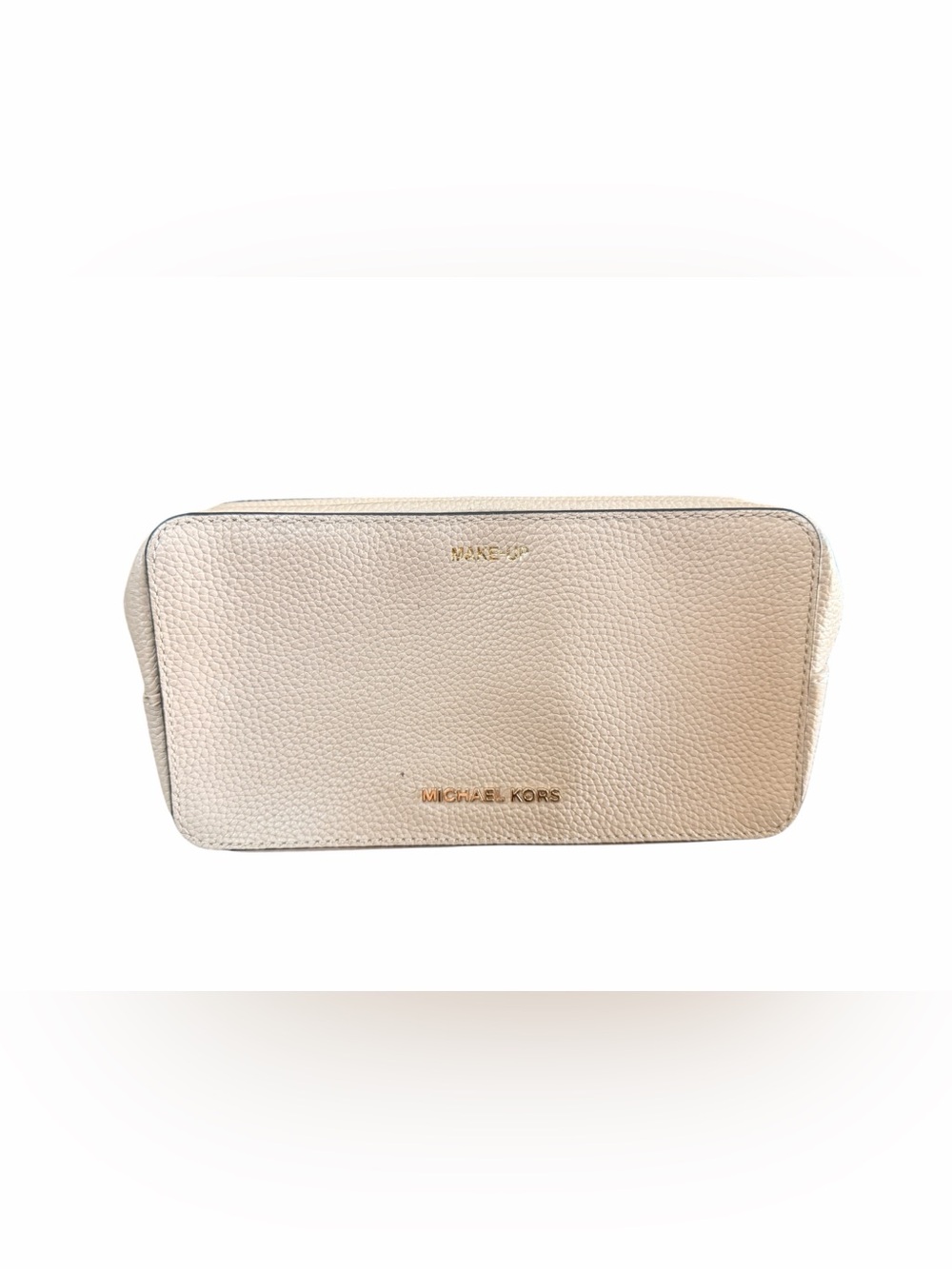 Michael Kors Pebbled Cosmetic Pouch in Light Cream Blush